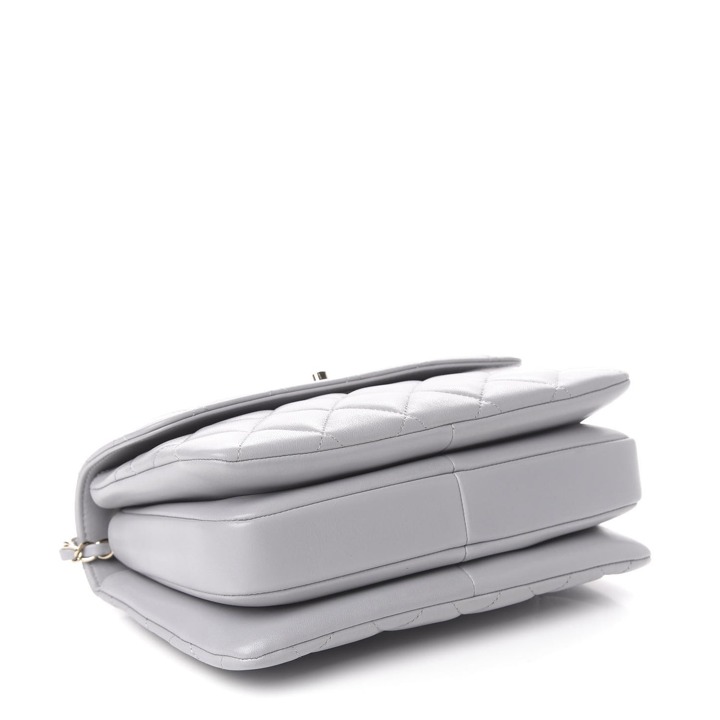 Lambskin Quilted Small Trendy CC Flap Dual Handle Bag Grey