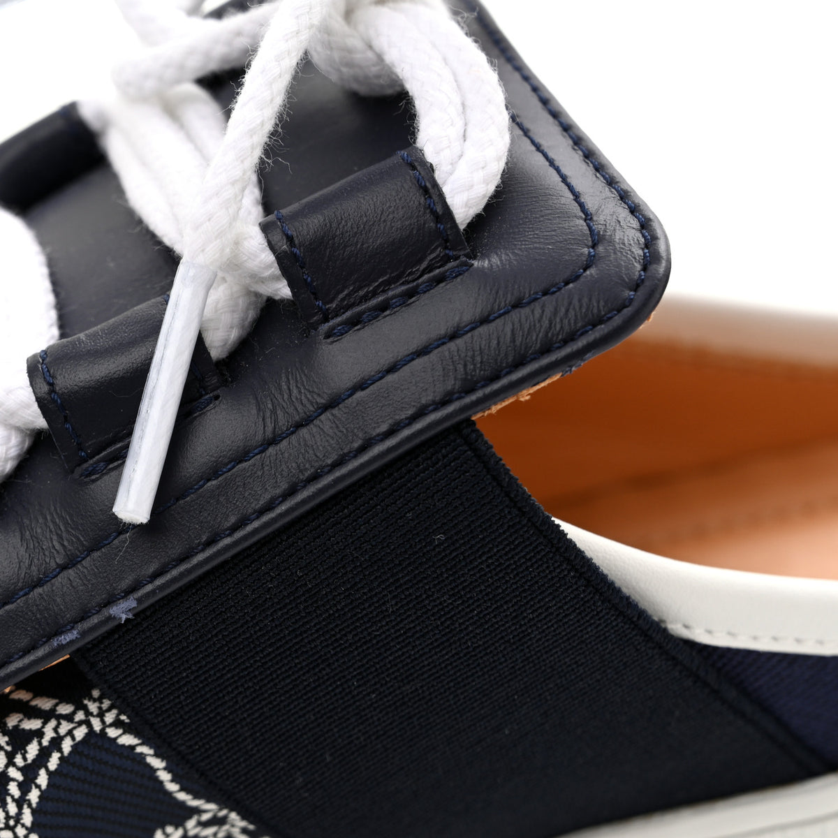 Canvas Monogram Lous Open Back Sneaker 38 Navy Blue