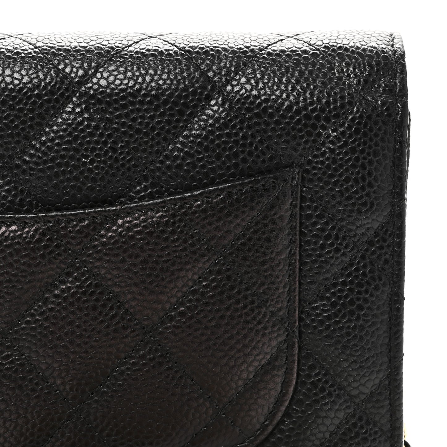 Caviar Quilted Wallet On Chain WOC Black