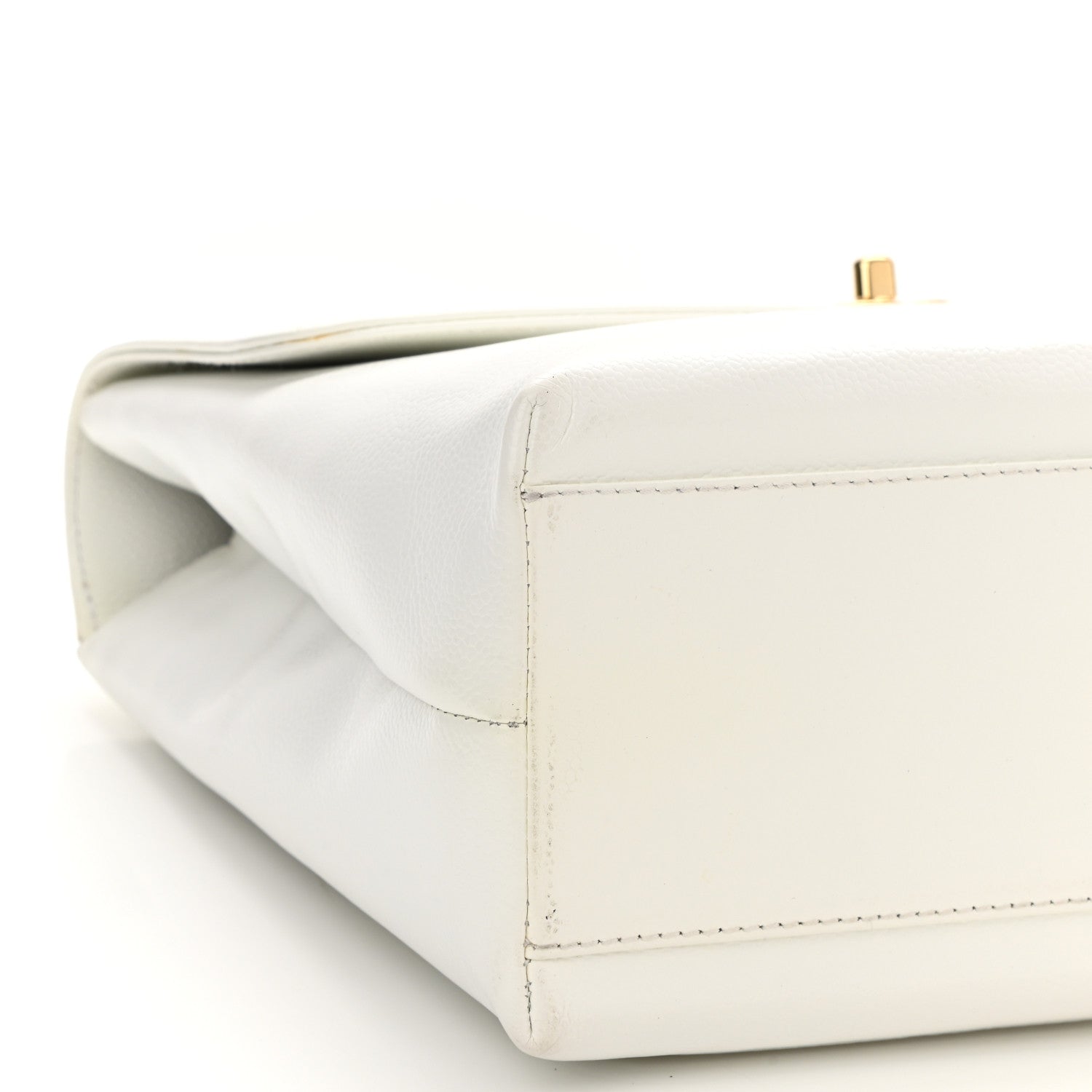 Chanel Caviar Jumbo Kelly Flap White 8 of 9