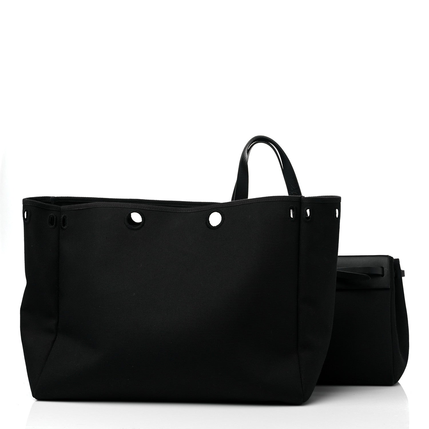 Hermes Toile Vache Hunter Herbag Cabas MM Black 3 of 16