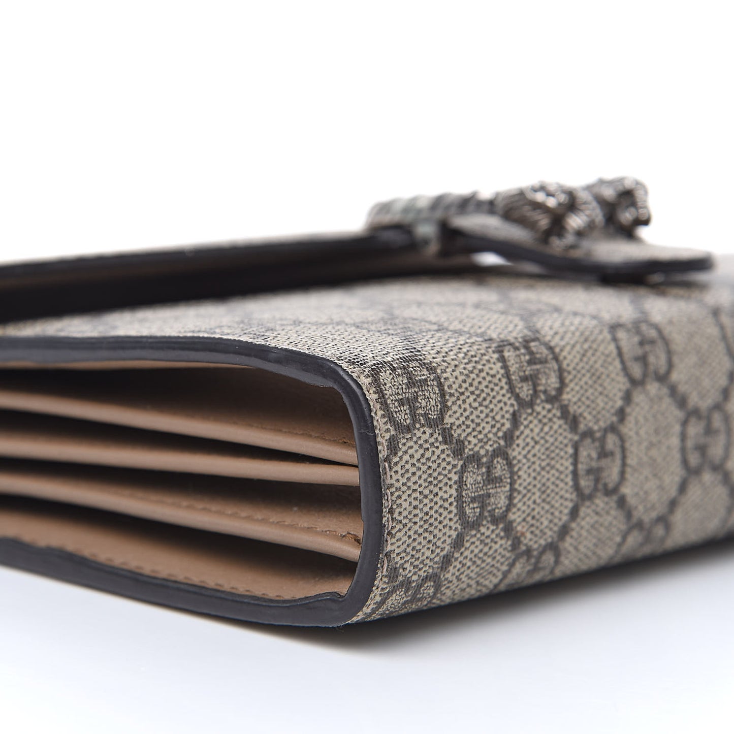 GG Supreme Monogram Mini Dionysus Chain Wallet Beige Taupe