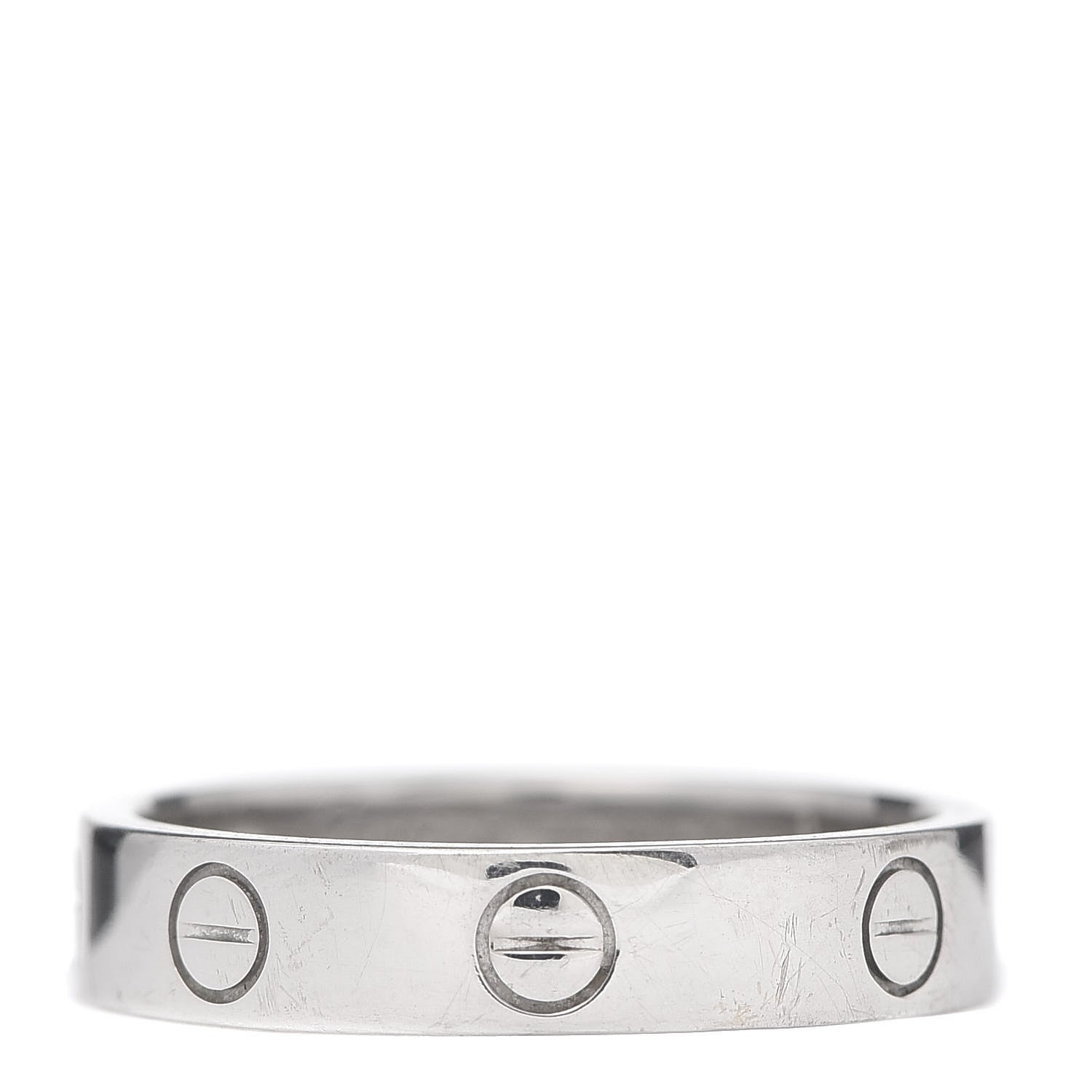 Cartier 18K White Gold Diamond 4mm LOVE Wedding Band Ring 51 5.75 3 of 4