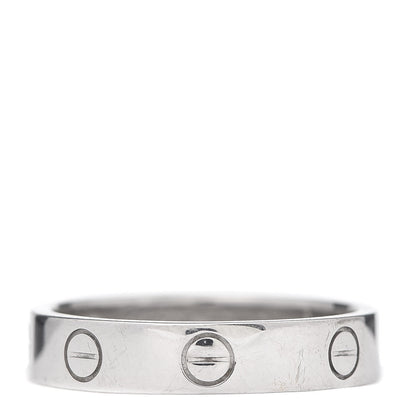 Cartier 18K White Gold Diamond 4mm LOVE Wedding Band Ring 51 5.75 3 of 4