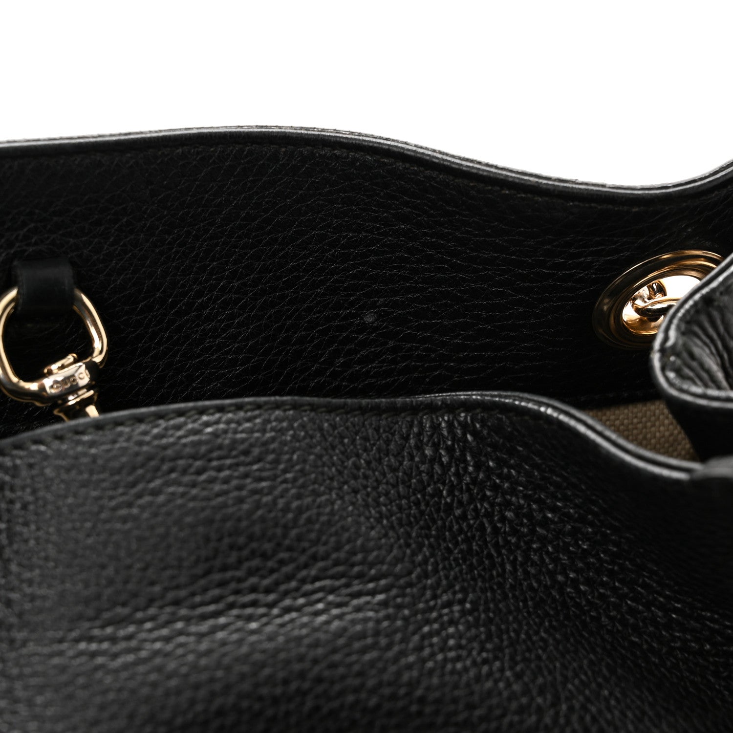 Gucci Pebbled Calfskin Medium Soho Chain Shoulder Bag Black 12 of 14