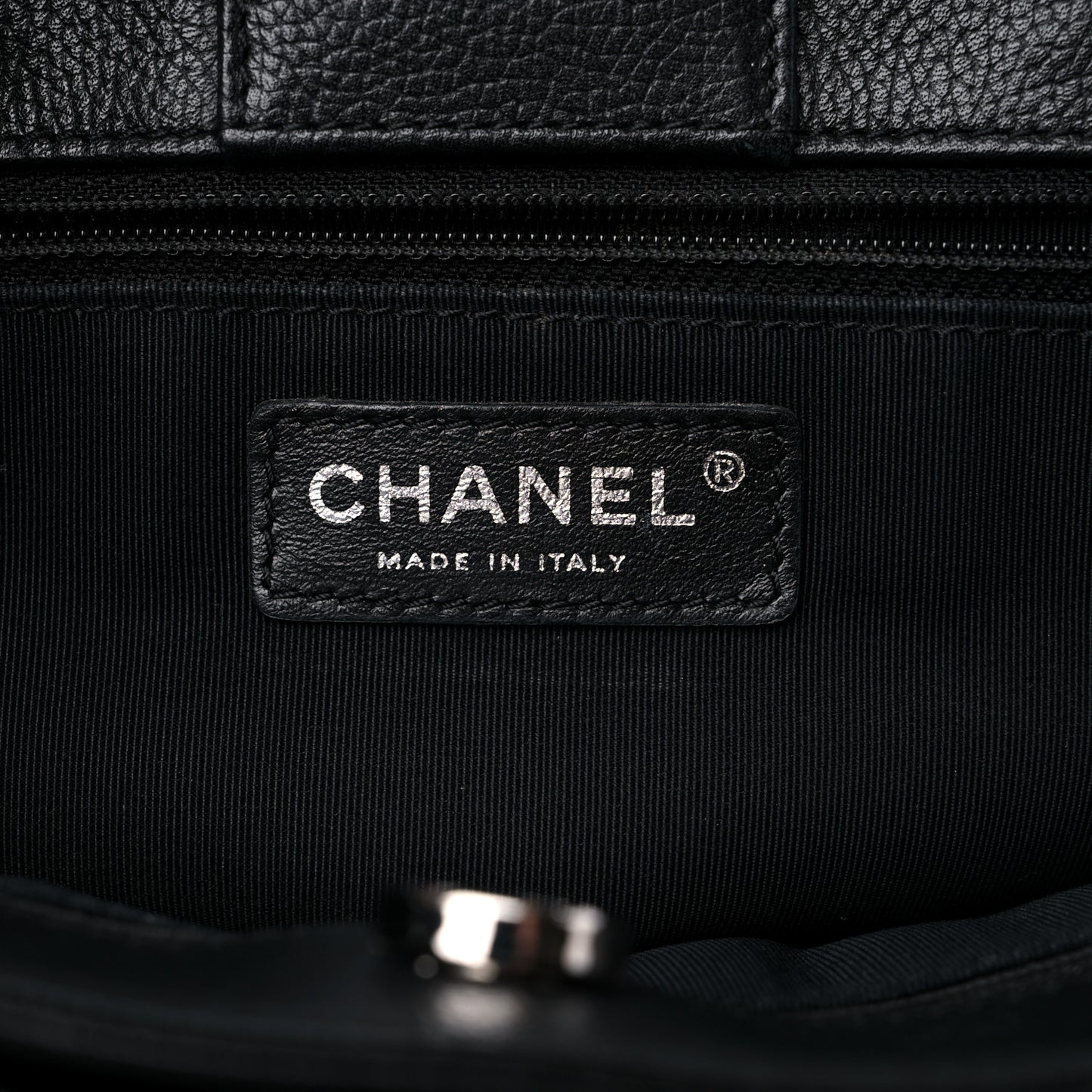 Calfskin Cerf Executive Shopper Tote Black