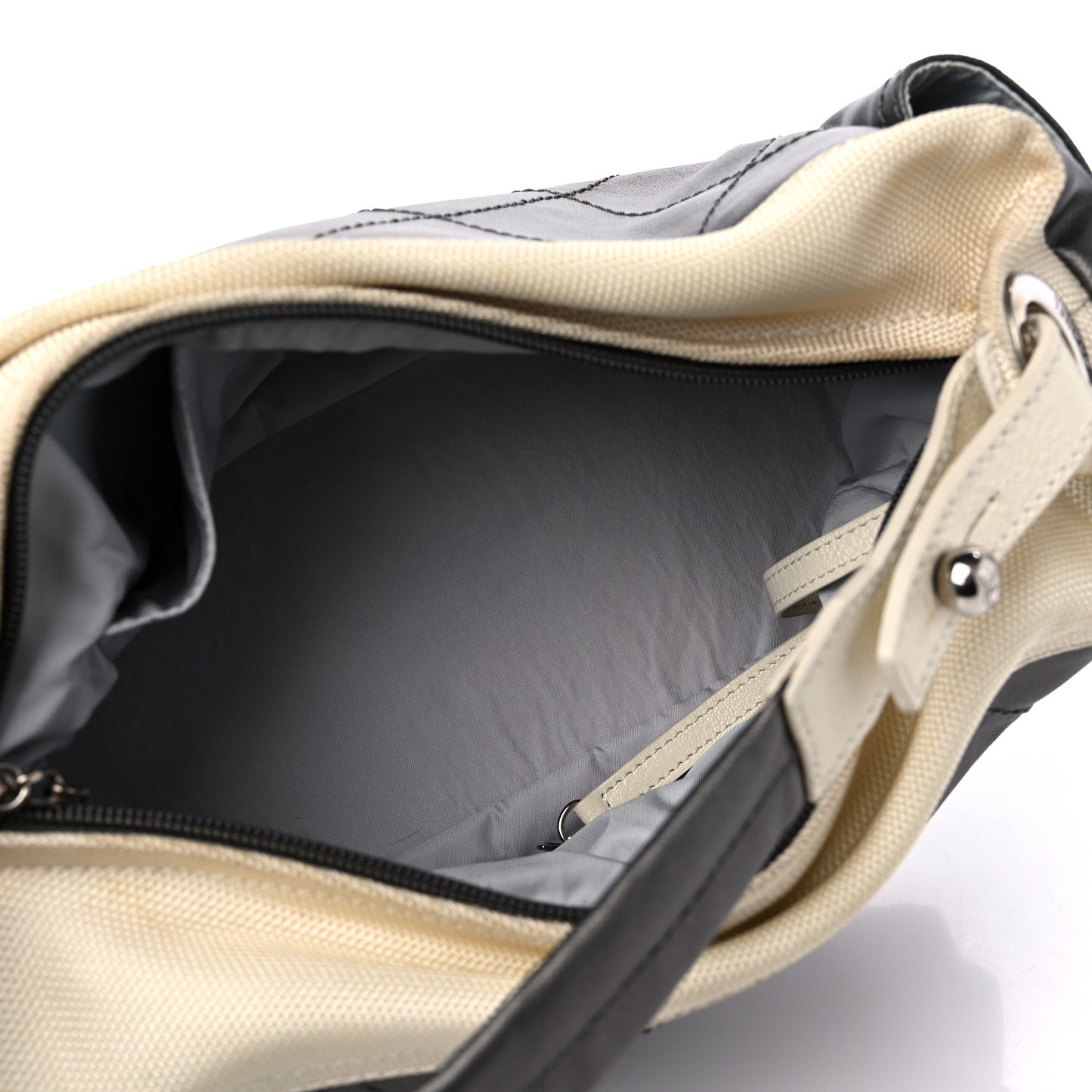 Coated Canvas Paris Biarritz Hobo Silver
