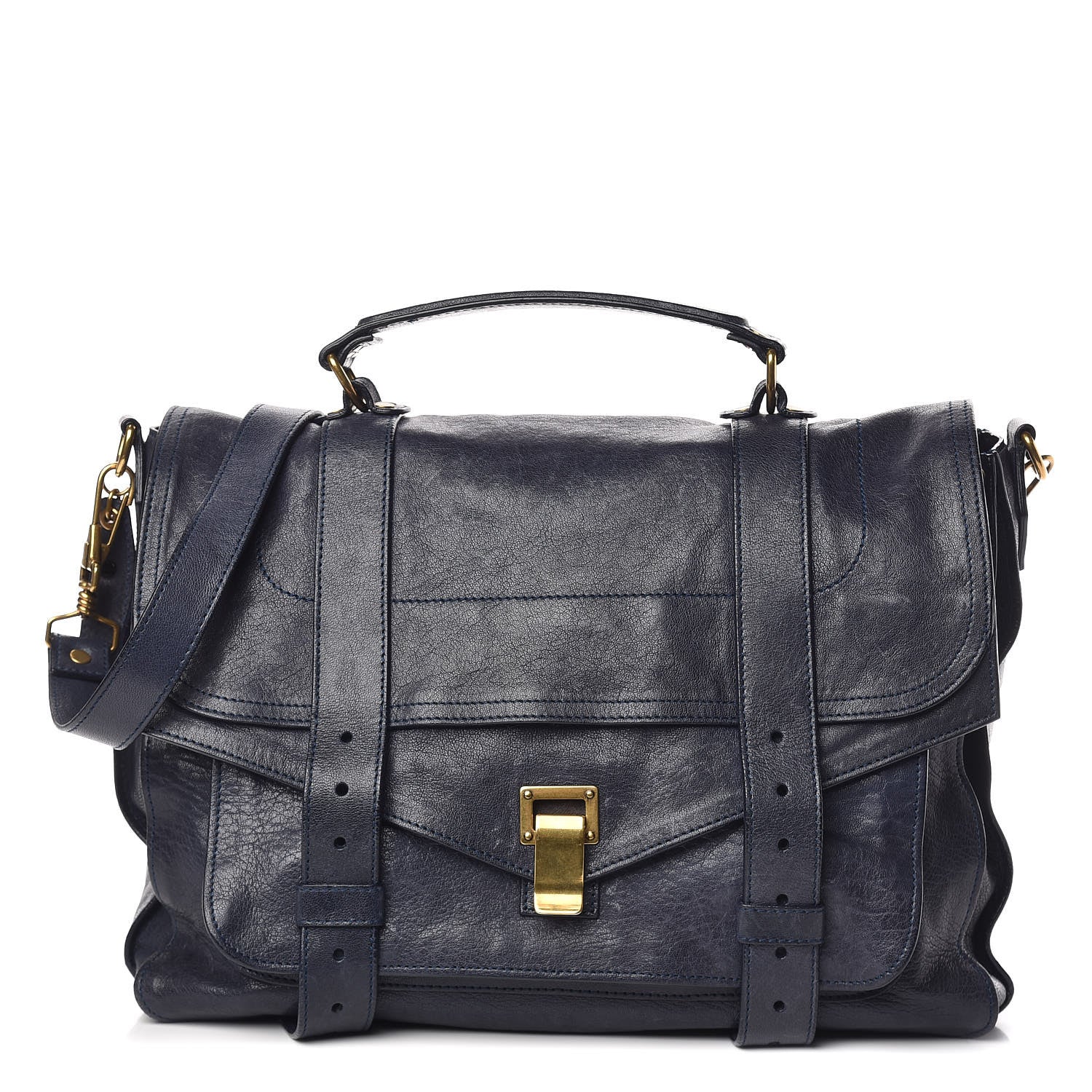 Proenza Schouler Lambskin Large PS1 Satchel Midnight 1 of 12