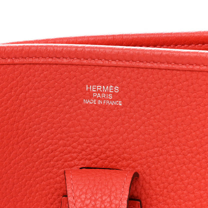 Hermes Taurillon Clemence Amazone Evelyne III GM Rouge Pivoine 5 of 12