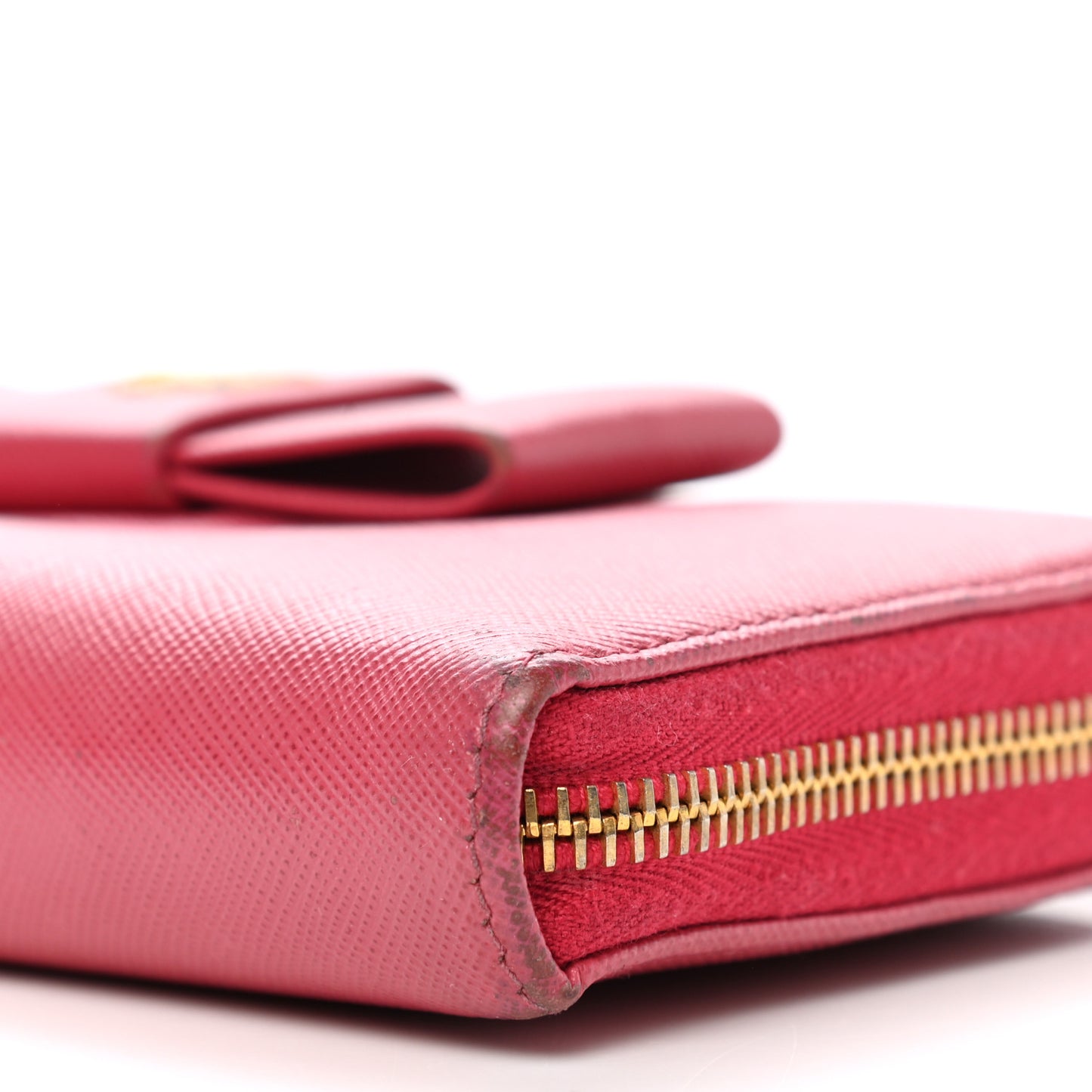 Saffiano Fiocco Bow Zip Around Wallet Peonia