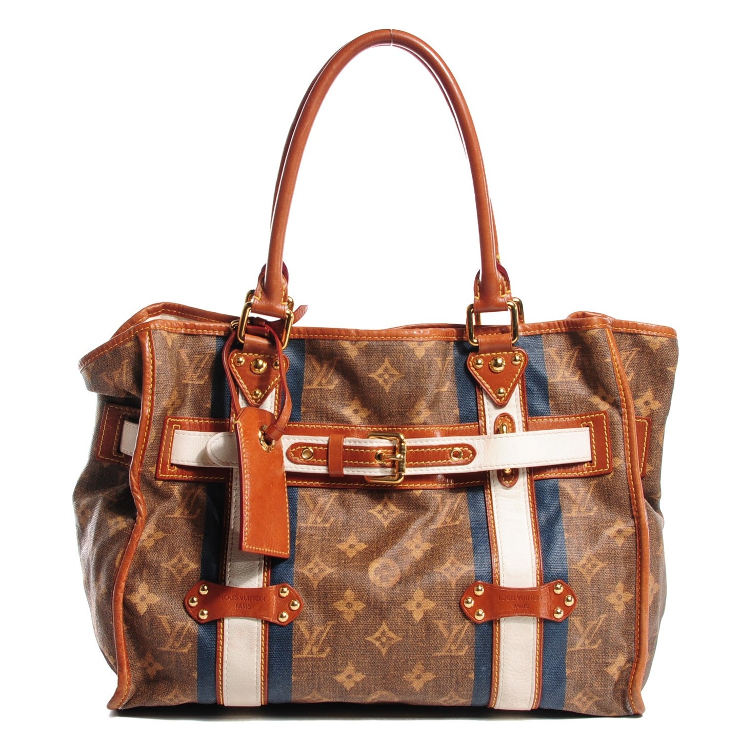 Monogram Rayures Tisse Sac GM Blue