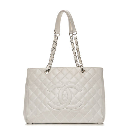 Chanel Caviar Quilted Grand Shopping Tote GST White 1 of 19