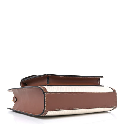 Burberry Canvas Smooth Calfskin Two Tone Mini Pocket Bag Natural Malt Brown 4 of 13