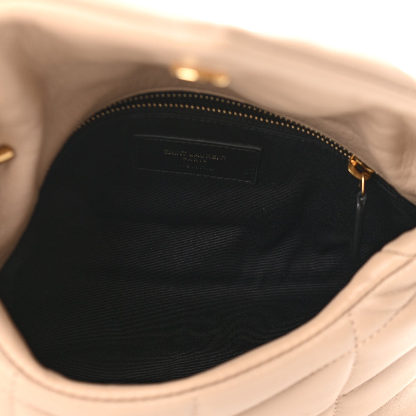 Lambskin Quilted Toy Loulou Puffer Monogram Chain Satchel Nude Powder
