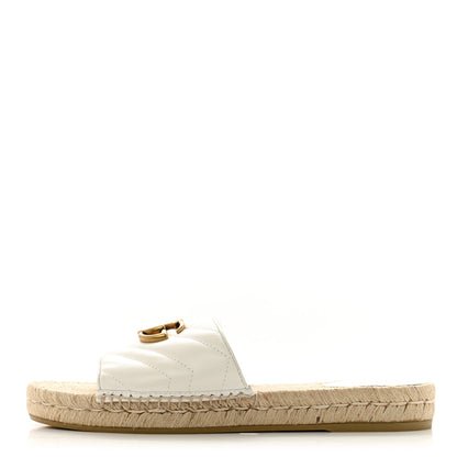 Gucci Nappa Matelasse GG Marmont Espadrille Slide Sandals 39.5 Great White 1 of 10