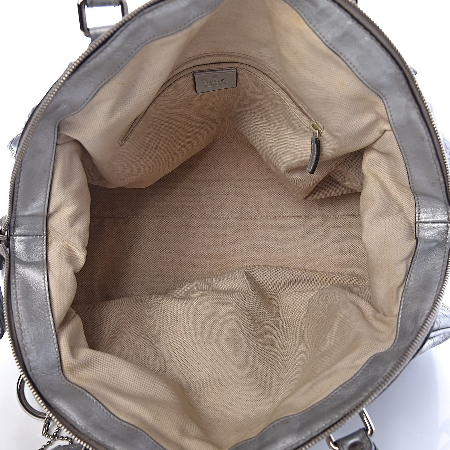 Metallic Guccissima Medium Sukey Boston Silver