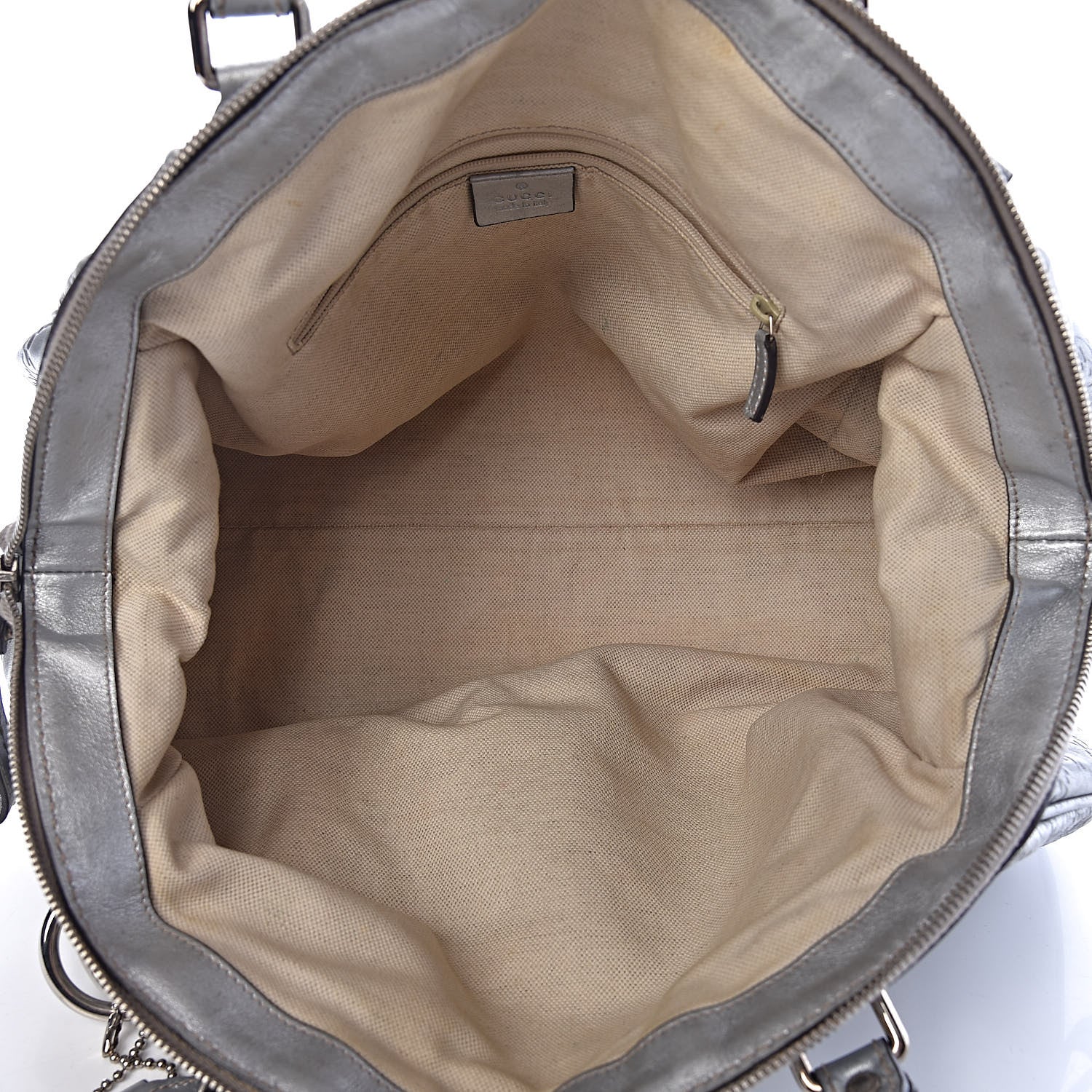 Gucci Metallic Guccissima Medium Sukey Boston Silver 7 of 15