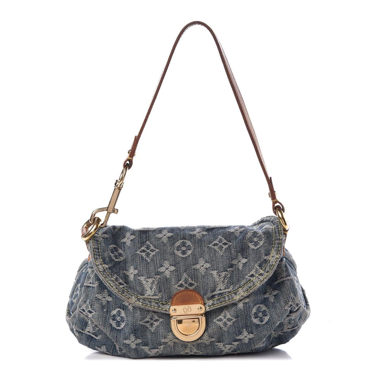 Monogram Denim Mini Pleaty Blue