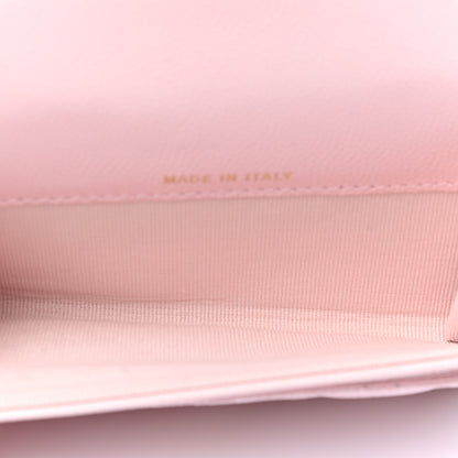 Chanel Caviar Quilted Crystal CC Flap Card Holder Pink 5 of 9