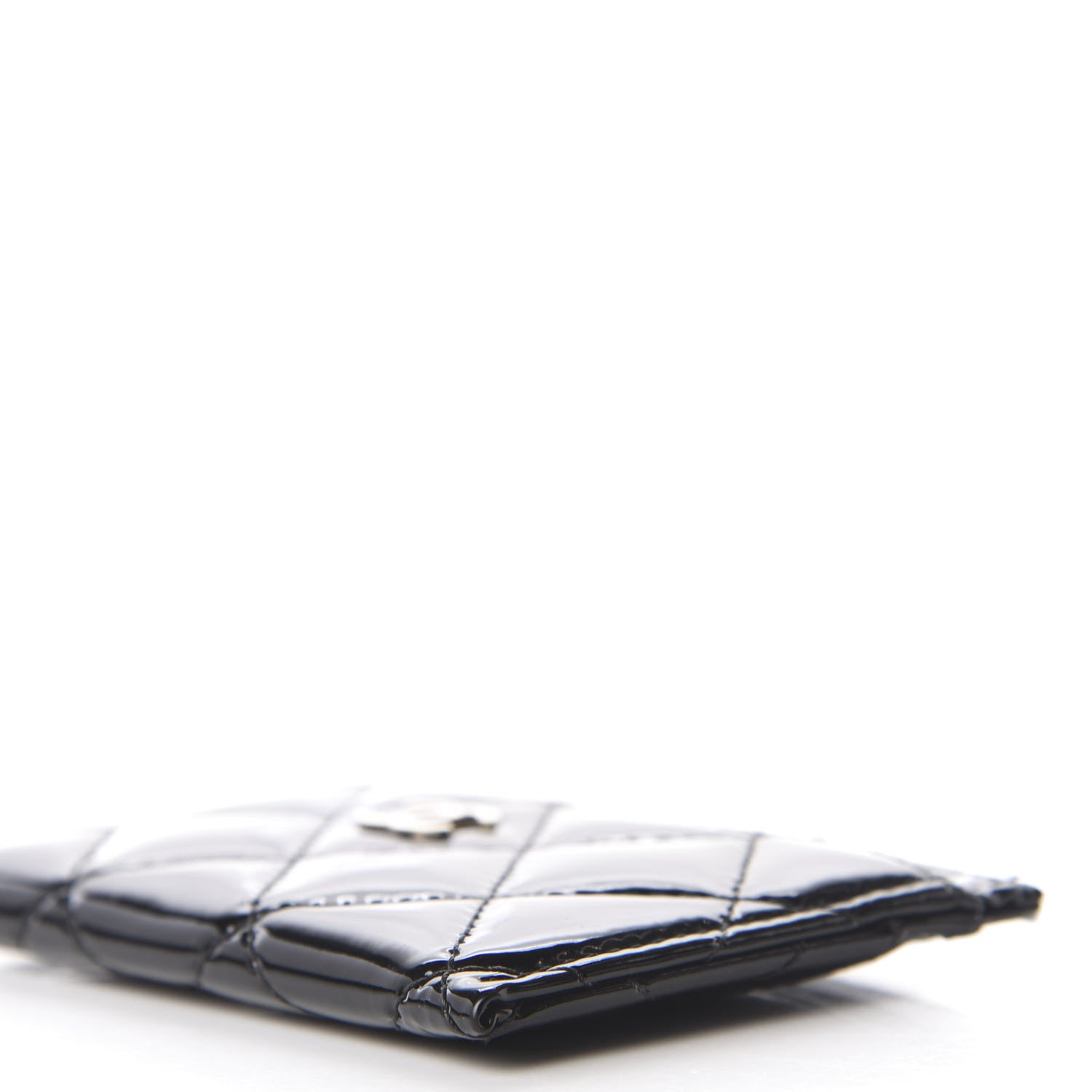 Chanel Patent Calfskin Quilted Card Holder Black 6 of 7