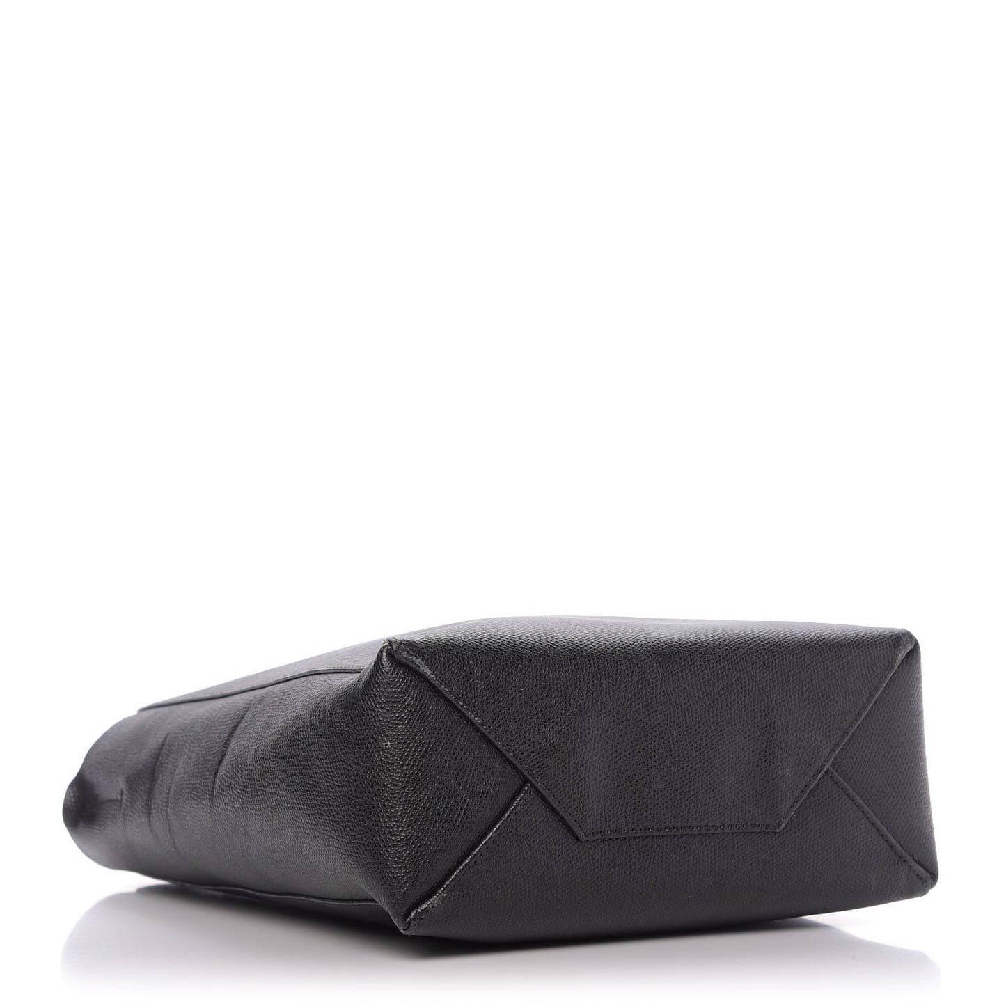 Grained Calfskin Small Vertical Cabas Black