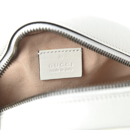 Gucci Calfskin Matelasse Mini GG Marmont Round Shoulder Bag White 8 of 10
