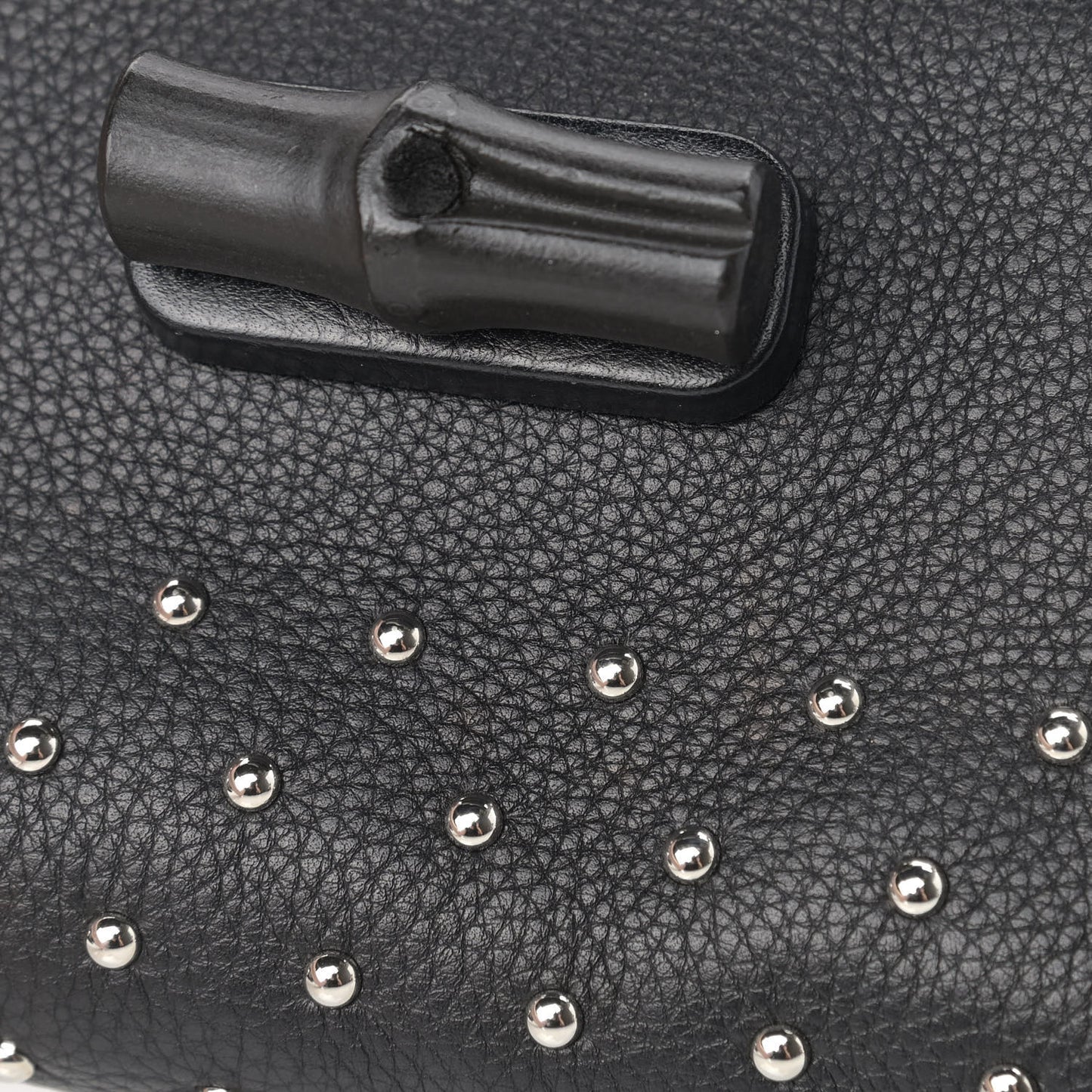 Calfskin Small Studded Miss Bamboo Shoulder Bag Black