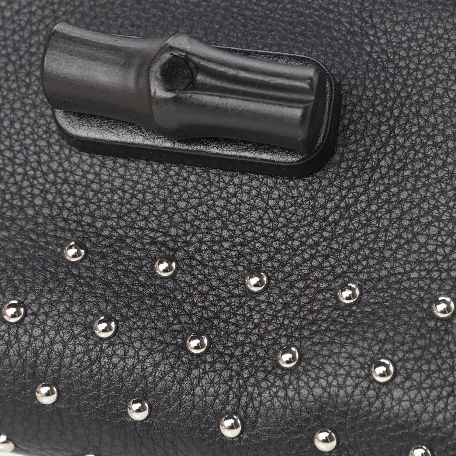 Gucci Calfskin Small Studded Miss Bamboo Shoulder Bag Black 11 of 12