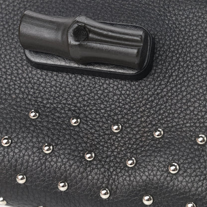 Gucci Calfskin Small Studded Miss Bamboo Shoulder Bag Black 11 of 12