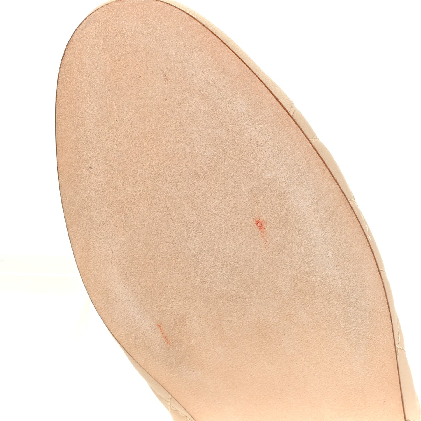 Iridescent Lambskin Quilted CC Cap Toe Ballerina Flats 38.5 Beige