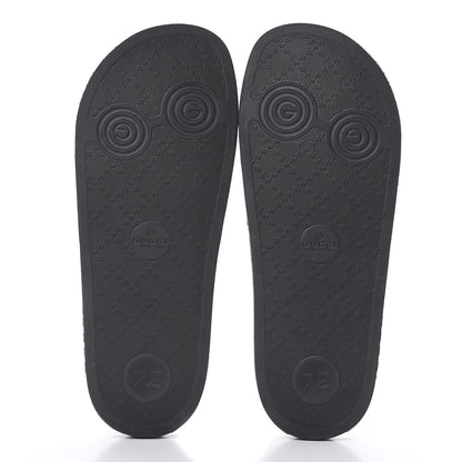 Gucci Rubber Womens Logo Slide Sandals 39 Black 5 of 7