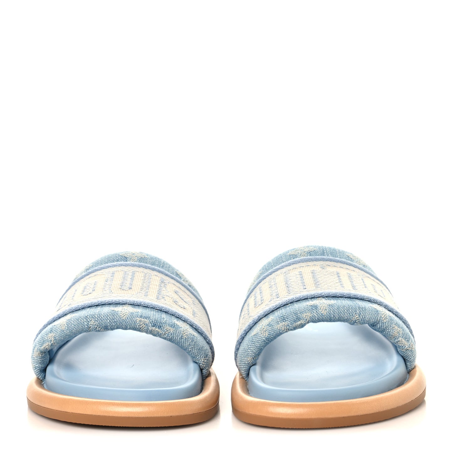 Monogram Denim LV Bliss Womens Comfort Mules 36 Turquoise