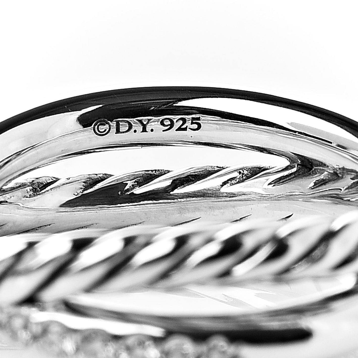 Sterling Silver Diamond Continuance Band Ring 51 5.75