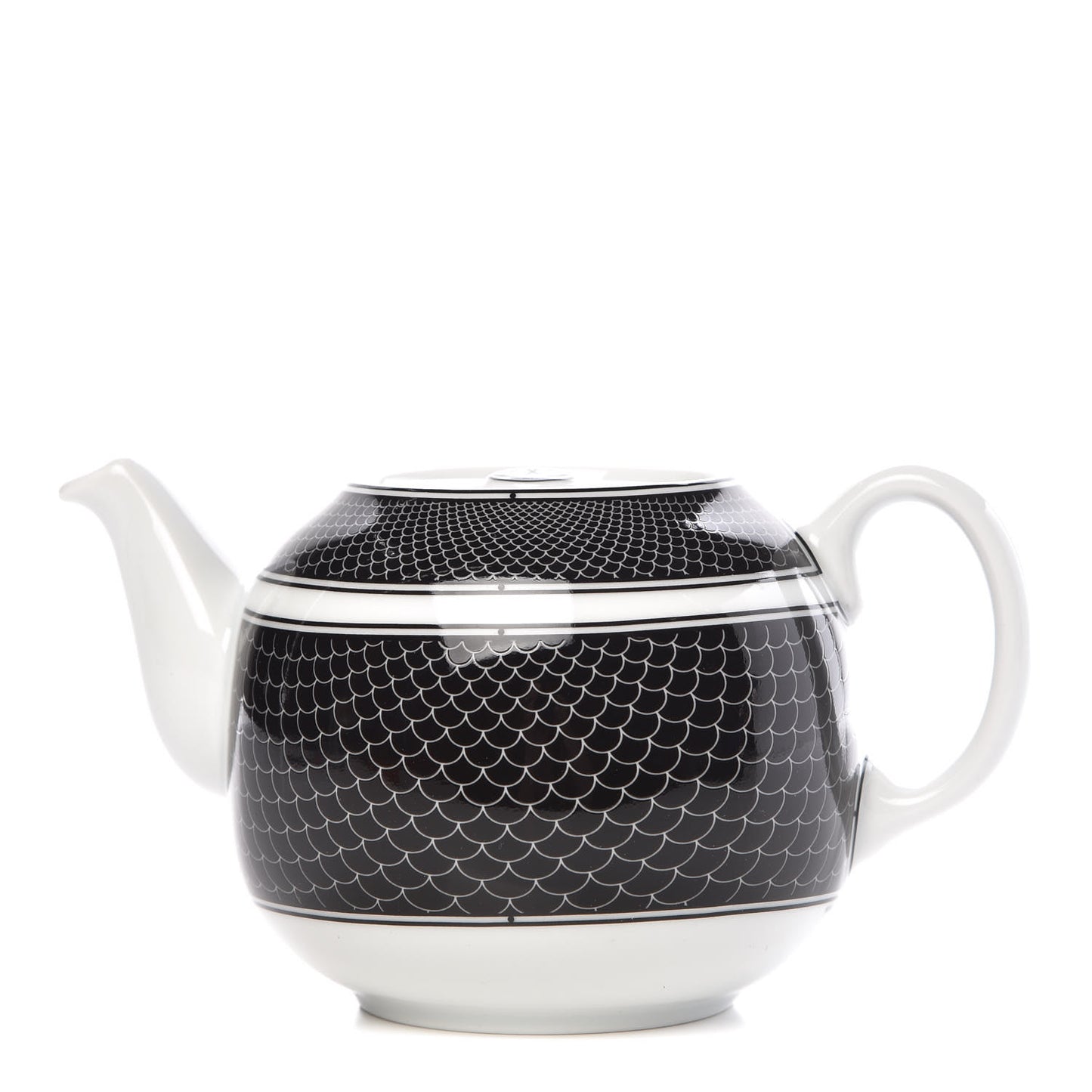 Porcelain H Deco Teapot Black