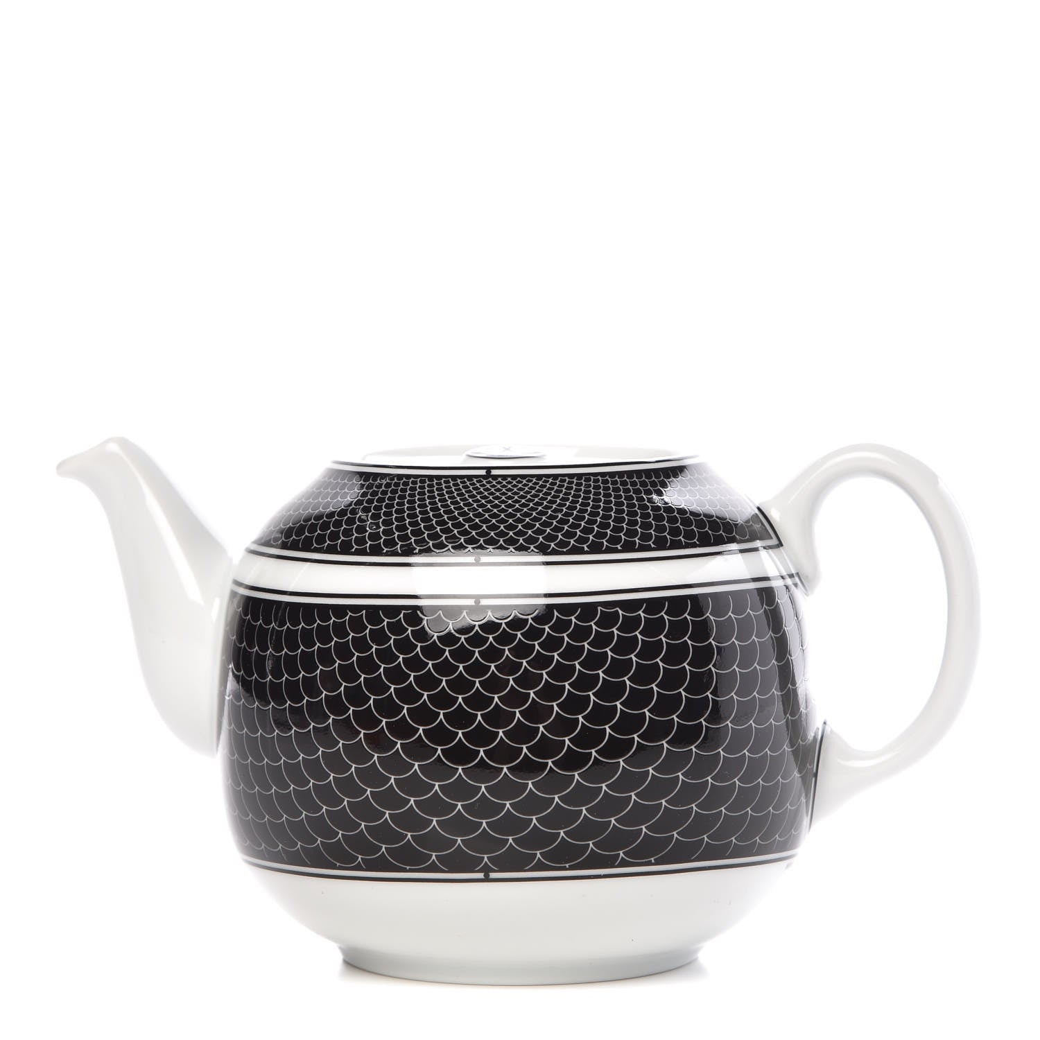 Hermes Porcelain H Deco Teapot Black 1 of 9