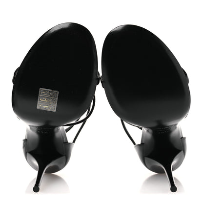 Saint Laurent Patent Cassandra 100 Ankle Strap Sandals 38.5 Black 7 of 13