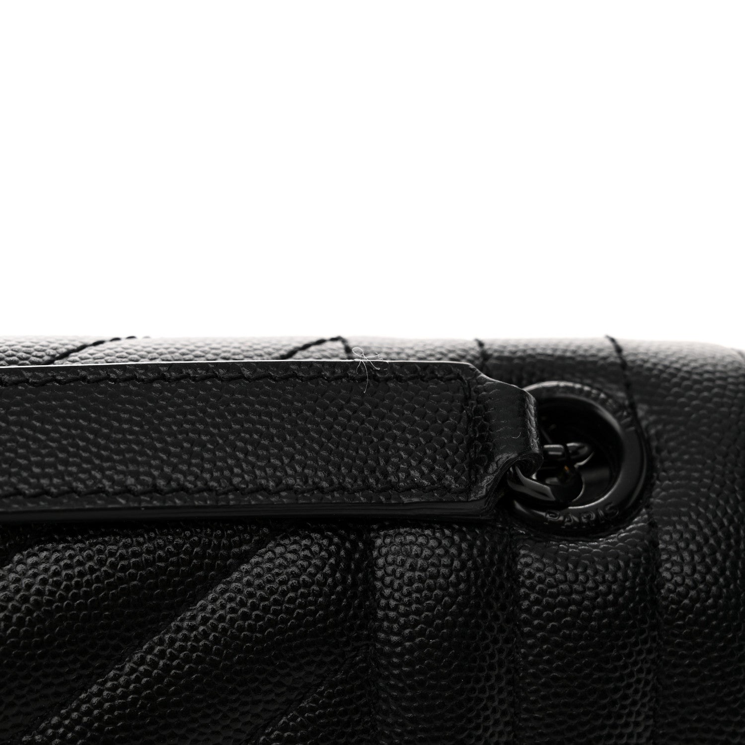 Saint Laurent Grain De Poudre Textured Mixed Matelasse Triquilt Medium Monogram Monochrome Satchel Black 12 of 14