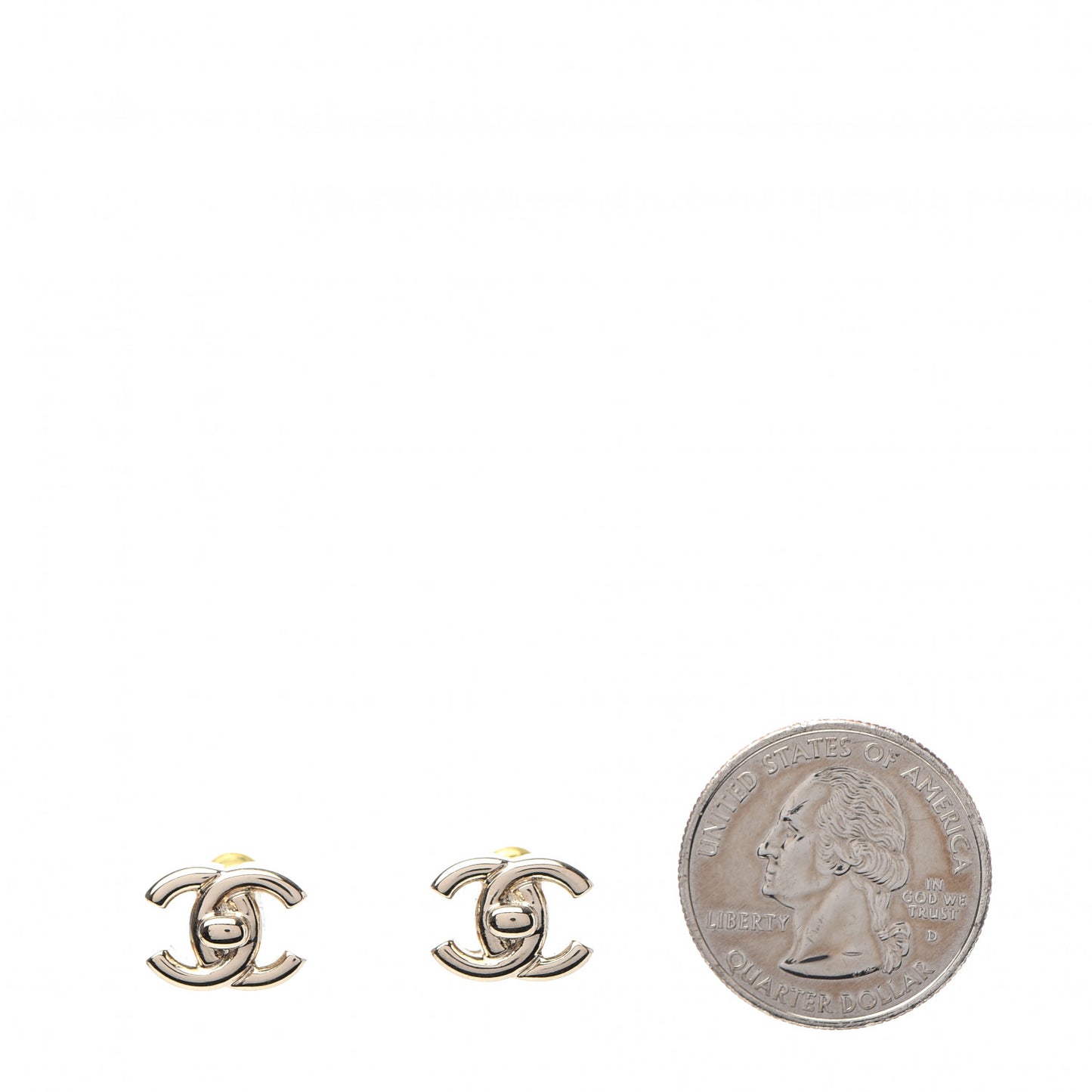 Metal CC Turnlock Earrings Gold
