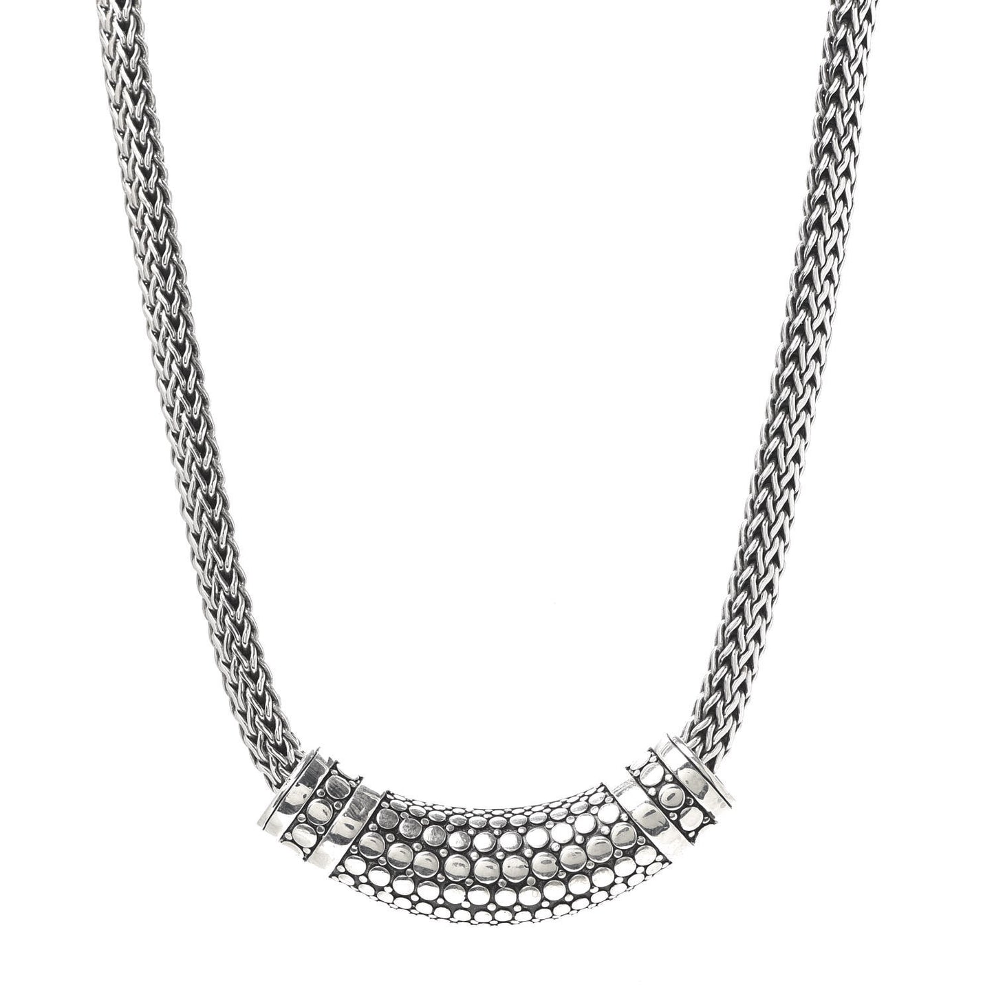 Sterling Silver 18K Yellow Gold Dot Slide Pendant Necklace