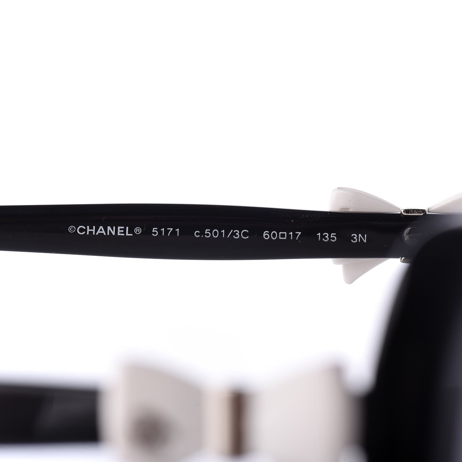 Chanel CC Bow Sunglasses 5171 Black White 6 of 7