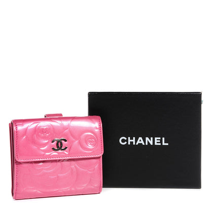 Chanel Patent Camellia Embossed French Wallet Pink 8 of 8