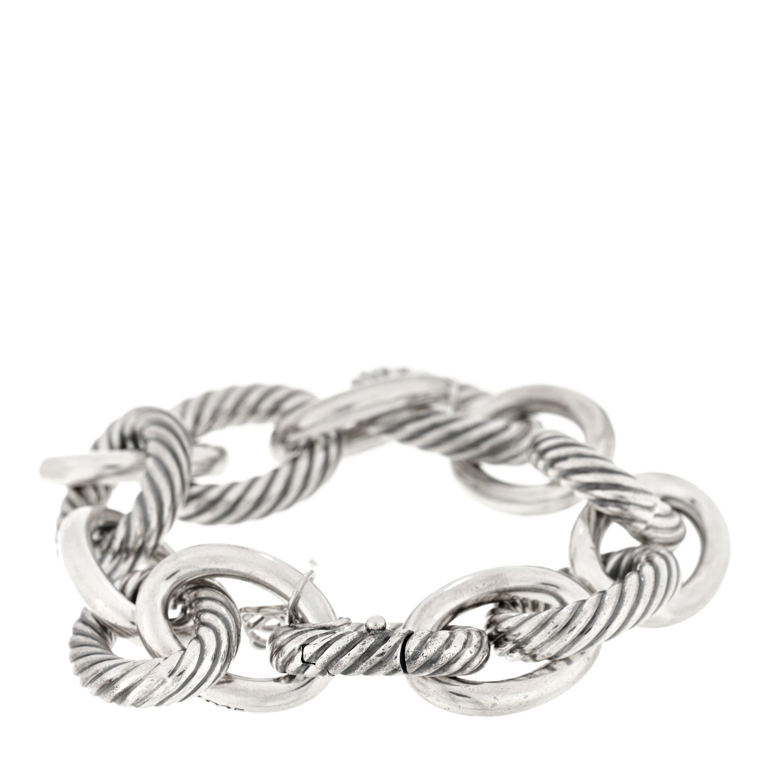 David Yurman Sterling Silver 17mm Extra Large Oval Link Bracelet 2 of 3