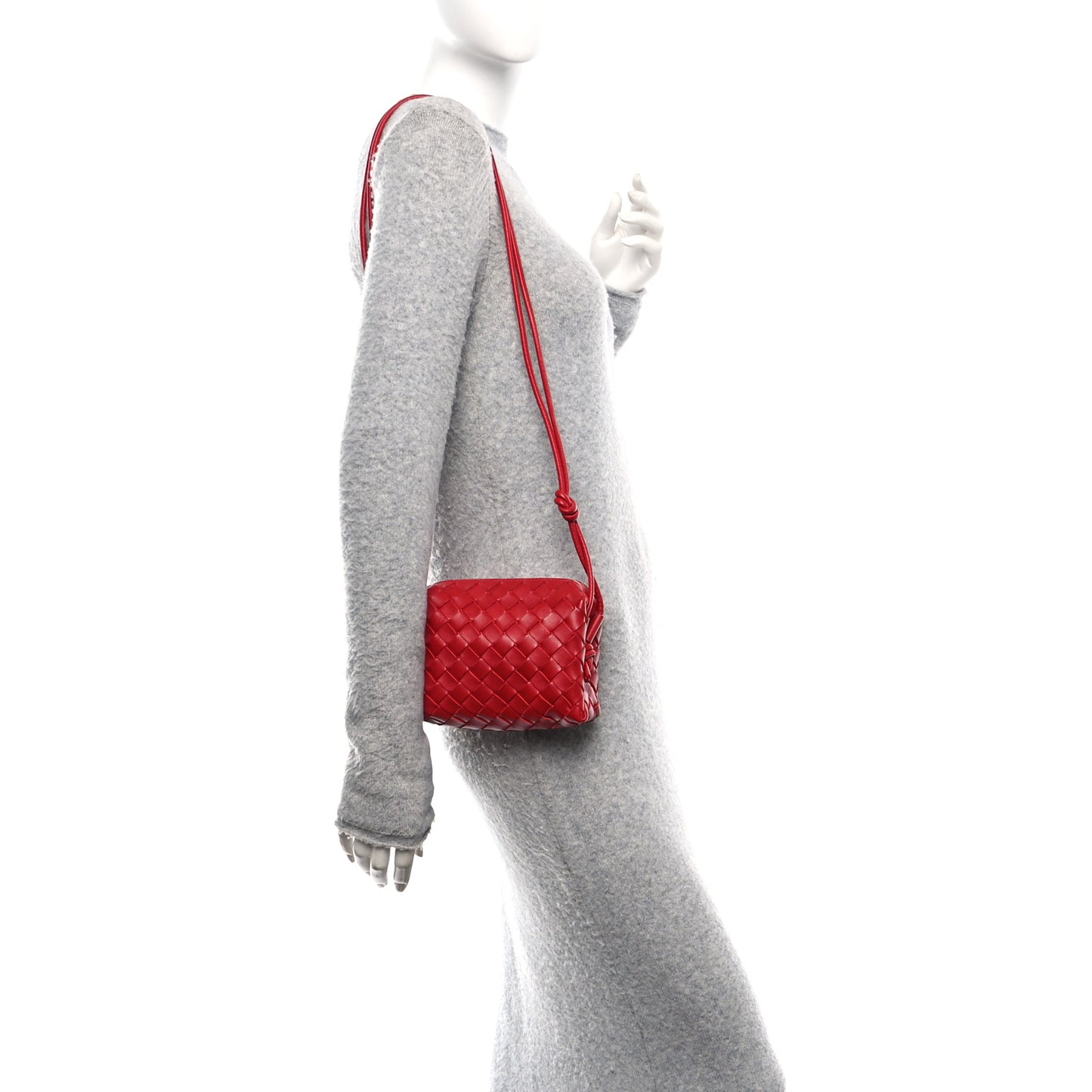 Nappa Intrecciato Mini Loop Camera Bag Apple Candy