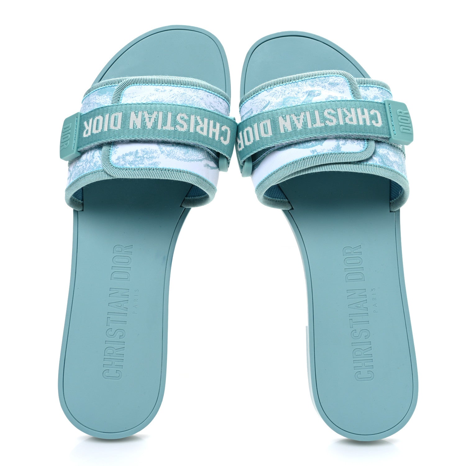 Christian Dior Technical Stretch Fabric Dio(r)evolution Slide Sandals 41 White Sky Blue 2 of 10