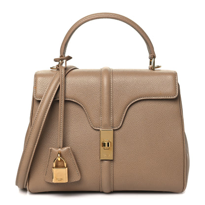 Celine Grained Calfskin Small 16 Top Handle Bag Beige 1 of 12
