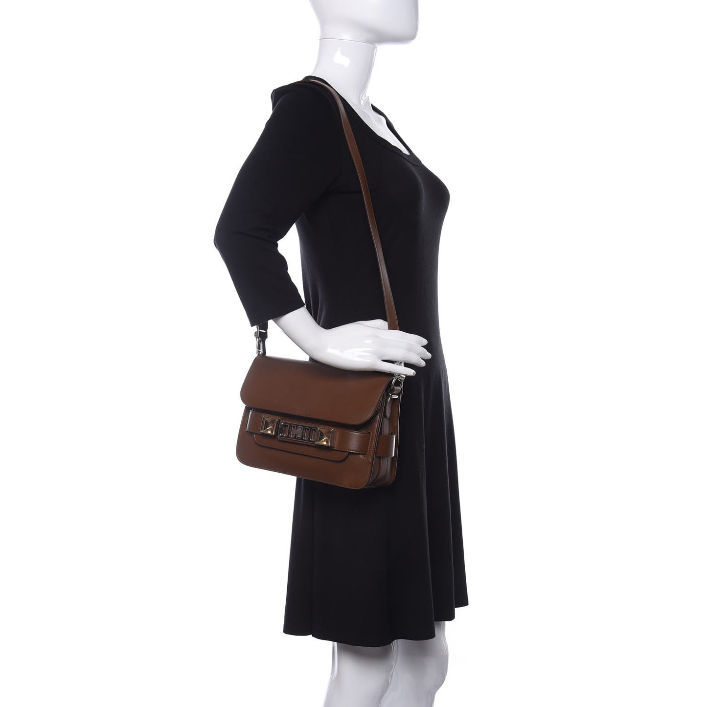 Smooth Calfskin Mini PS11 Classic Shoulder Bag Hazelnut