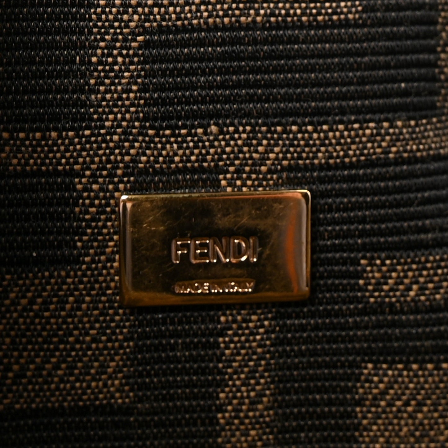 Fabric Jacquard FF 1974 Mini Baguette Tobacco Moro Black