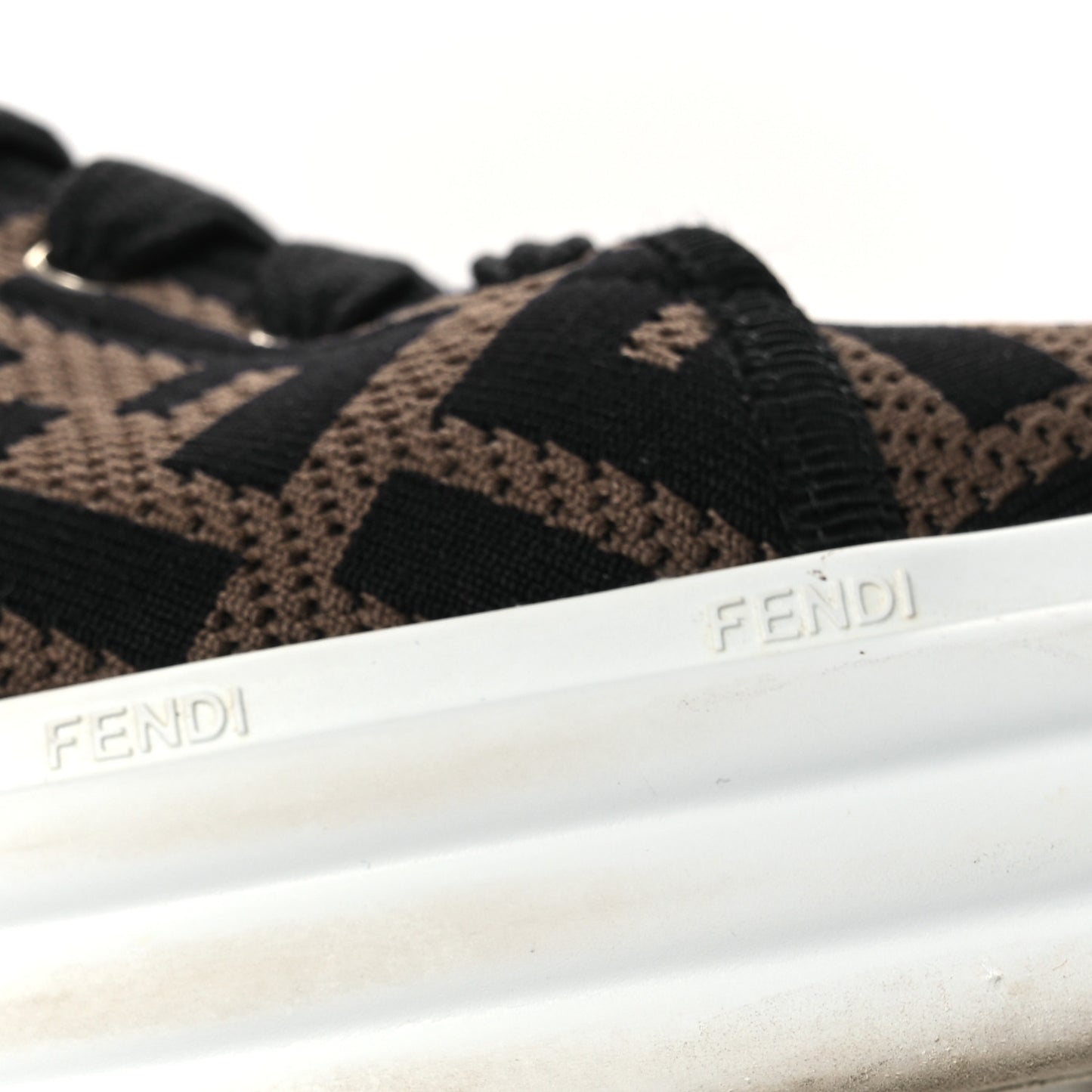 Fabric FF Micro-Perforated Rise Low Top Sneakers 36.5 Tobacco Black