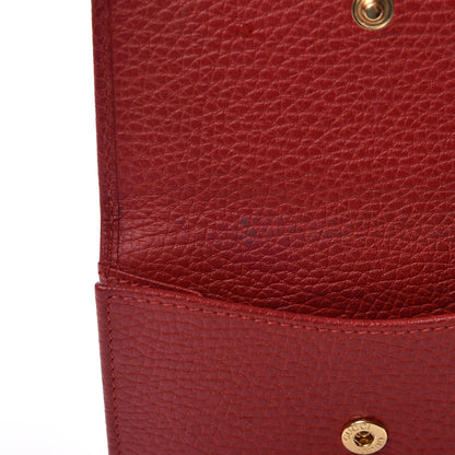 Gucci Dollar Calfskin Double G French Flap Wallet Hibiscus Red 10 of 11