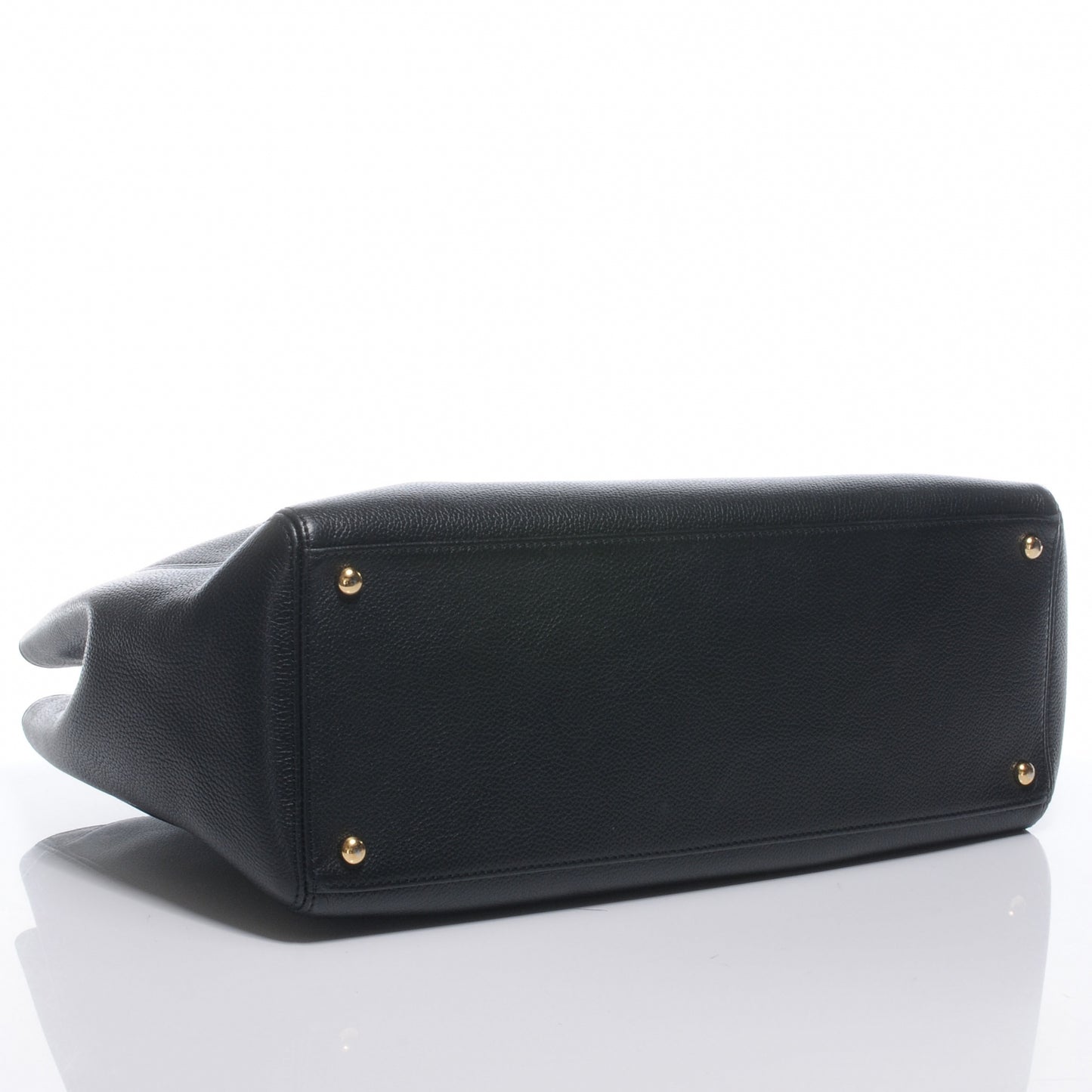Calfskin Cerf Executive Shopper Tote Black
